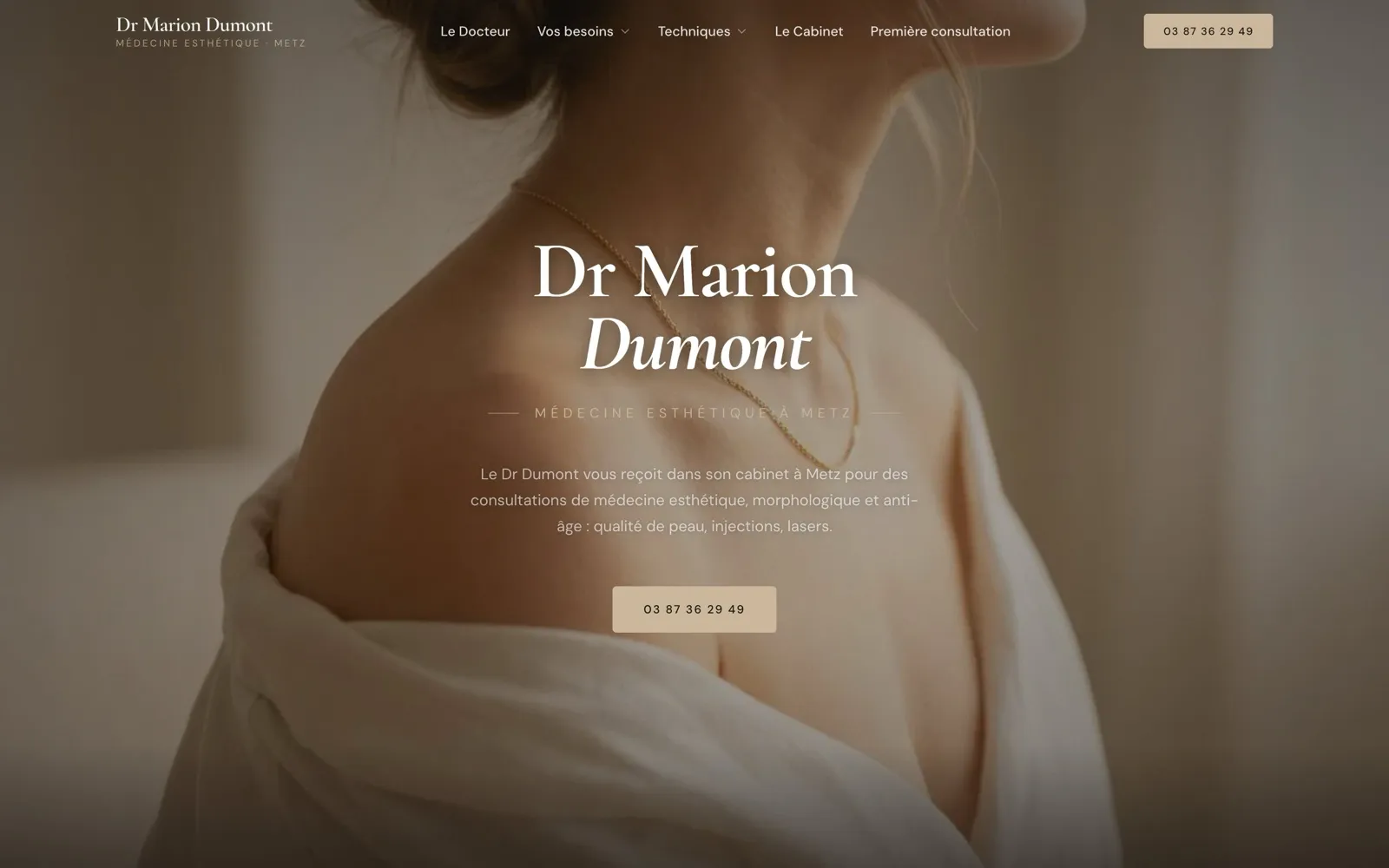 Aperçu du site Dr Marion Dumont : WebEsthétique