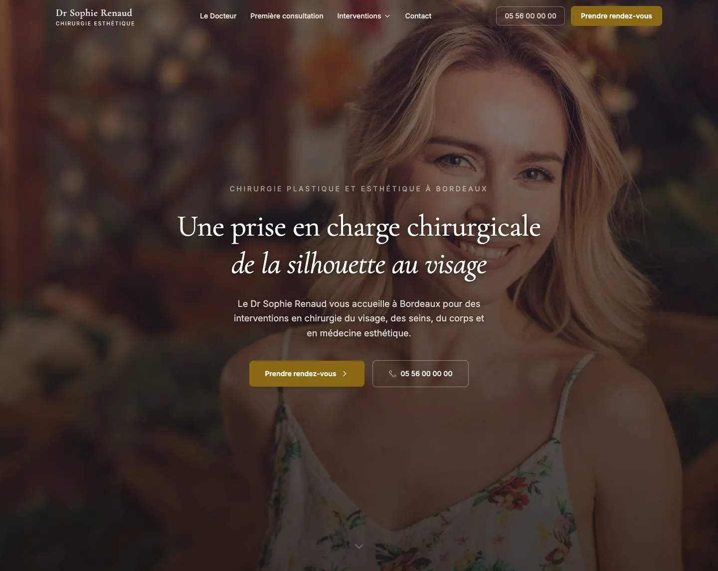 Aperçu du site Dr Sophie Renaud — exemple de livraison WebEsthétique